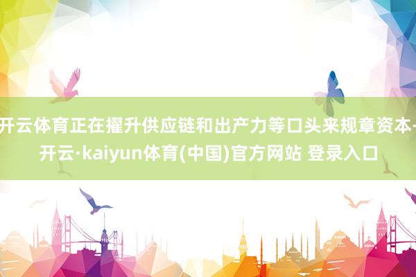 开云体育正在擢升供应链和出产力等口头来规章资本-开云·kaiyun体育(中国)官方网站 登录入口